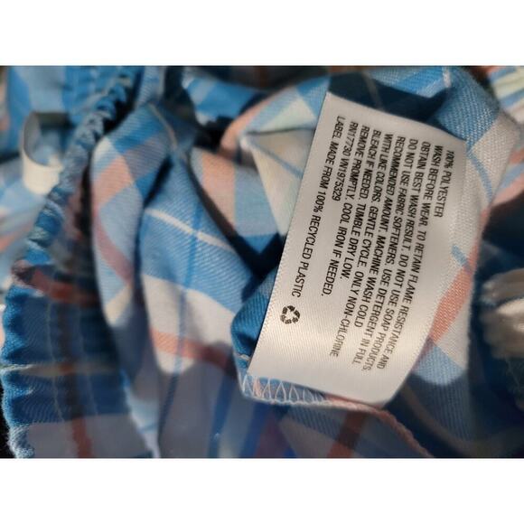 Cat & Jack Girls flame resistant blue Plaid Loungewear Pajama pants  - large - Picture 7 of 8